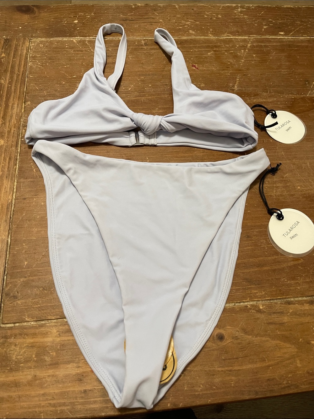Tularosa Light Lavender Knot-Front Bikini Set
